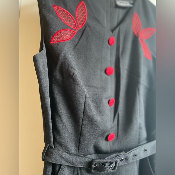 Voodoo Vixen Retro Belted Embroidery Swing Dress - Picture 3 of 10